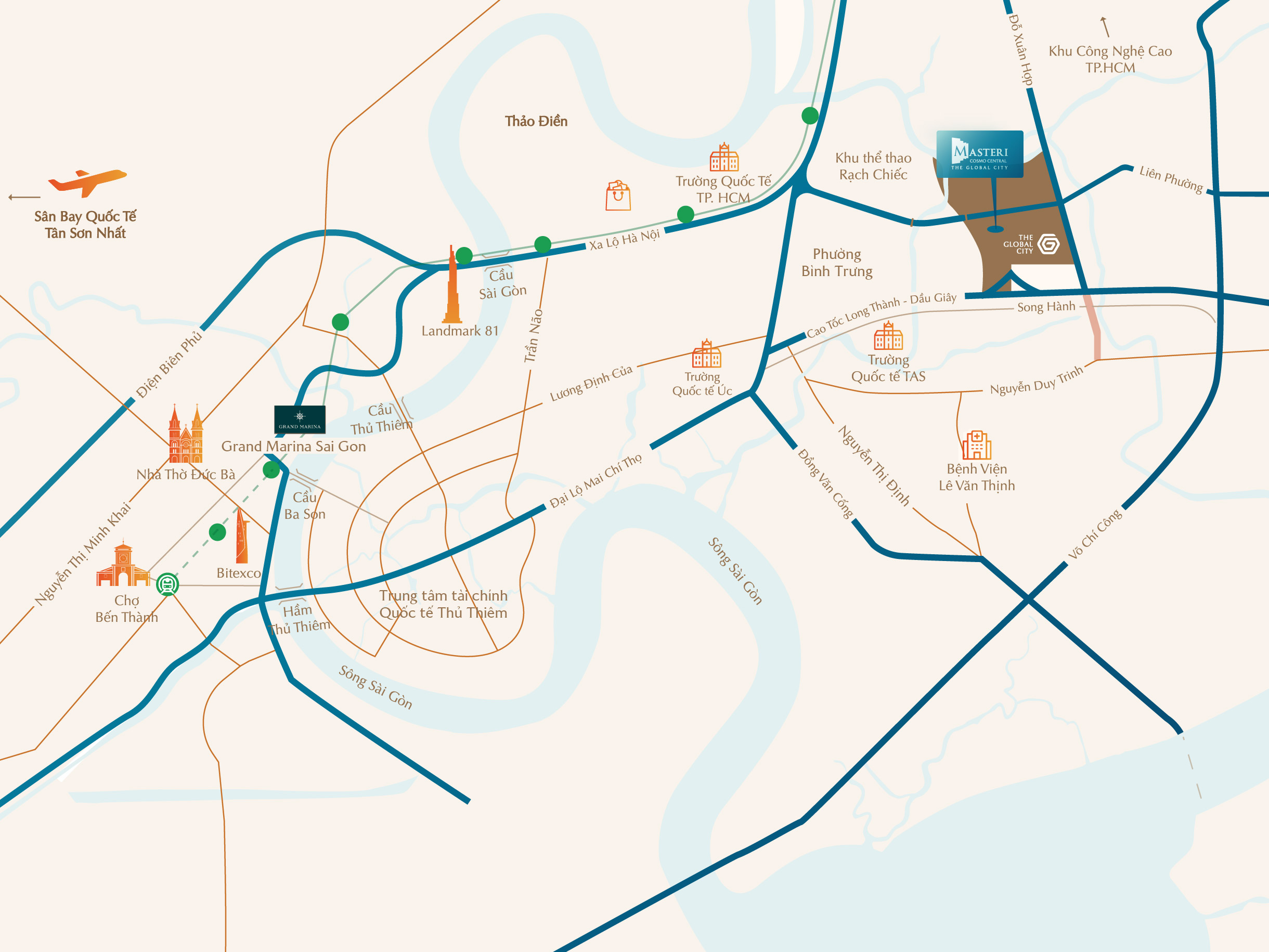 Vị trí dự án MASTERI COSMO CENTRAL - NEXUS ZONE